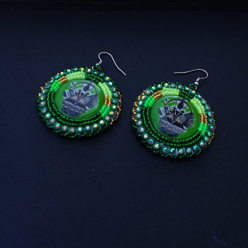 Native American Indian regalia earrings HANDMADE
